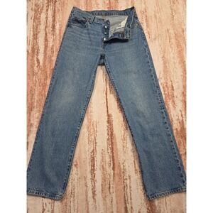 Levi's Premium 501 Womans High Rise Button Fly Straight Leg  Blue Jeans 28x30